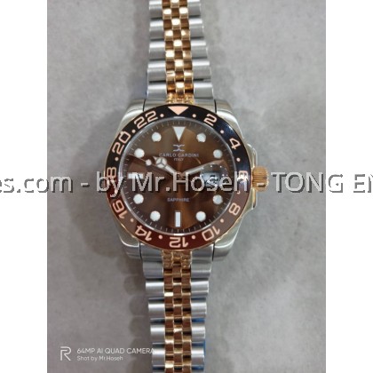 Carlo Cardini GMT Swiss Quartz 40mm Men Watch 910G-RG-SS-9 Carlo Cardini GMT Swiss Quartz 40mm Men Watch 910G-RG-SS-9
