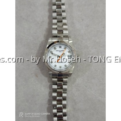 Carlo Cardini Datejust Swiss Quartz 25mm Ladies Watch 00018L-SS-3M