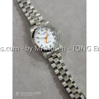 Carlo Cardini Datejust Swiss Quartz 25mm Ladies Watch 00018L-SS-3M