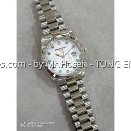 Carlo Cardini Datejust Swiss Quartz 35mm Medium Watch 00018G-SS-3M Carlo Cardini Datejust Swiss Quartz 35mm Medium Watch 00018G-SS-3M