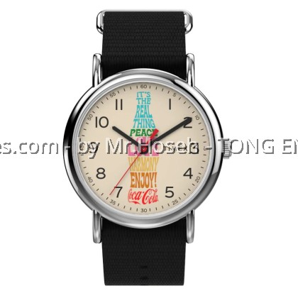 Timex Weekender x Coca Cola 38mm Black Fabric Strap Watch TW2V29800