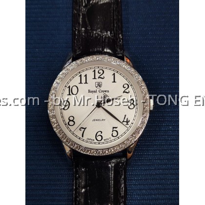 Royal Crown Crystal Leather Watch 7703GP-SS-4 Royal Crown Crystal Leather Watch 7703GP-SS-4
