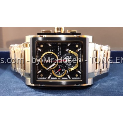 Balmer 42mm Rectangle XL Chronograph Men Quartz Watch A8144G GP-4 Balmer 42mm Rectangle XL Chronograph Men Quartz Watch A8144G GP-4