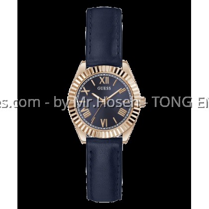 GUESS Ladies Blue Rose Gold Tone Analog Watch 30mm GW0761L2