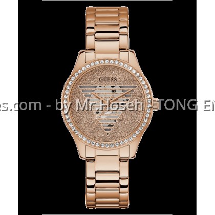 GUESS Ladies Rose Gold Tone Analog Watch 38mm GW0806L3