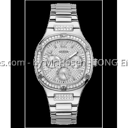 GUESS Ladies Silver Tone Multi-function Watch 40mm GW0558L1 GUESS Ladies Silver Tone Multi-function Watch 40mm GW0558L1