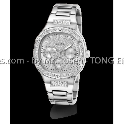 GUESS Ladies Silver Tone Multi-function Watch 40mm GW0558L1 GUESS Ladies Silver Tone Multi-function Watch 40mm GW0558L1