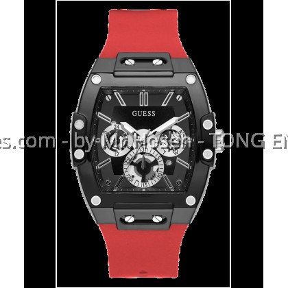 GUESS Mens Red Black Multi-function Watch 41.5mm GW0203G4