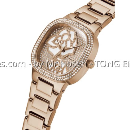 GUESS Rose Bud Rose Gold Tone Square Ladies Watch 32mm GW0544l4