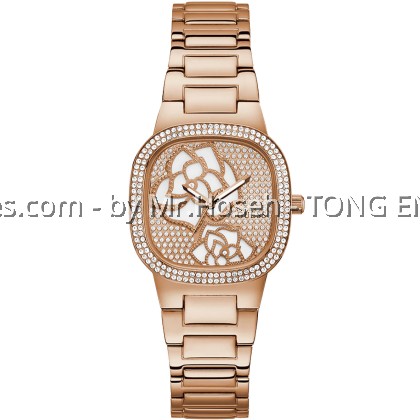 GUESS Rose Bud Rose Gold Tone Square Ladies Watch 32mm GW0544l4