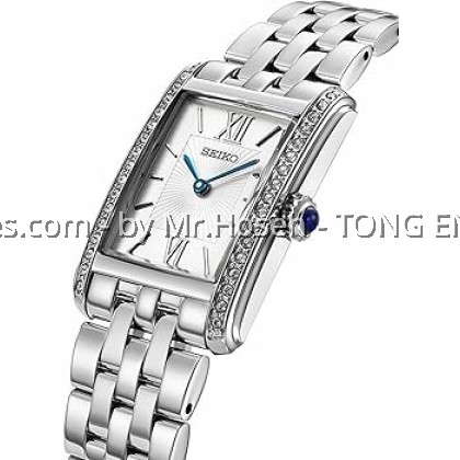 Seiko Conceptual Tank Crystal bezel Quartz Rectangular Analogue Watch SWR091P1 Seiko Conceptual Tank Crystal bezel Quartz Rectangular Analogue Watch SWR091P1