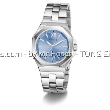 Guess Empress Silver-Tone Round Analog Watch 34mm GW0873L1