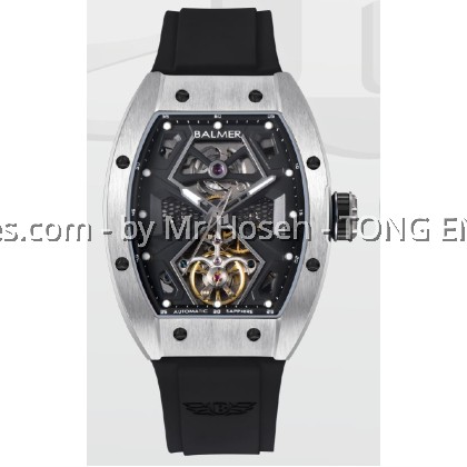 Balmer XXL Tonneau Mechanical Dial Automatic Open Heart Skeleton 8192G SS-4