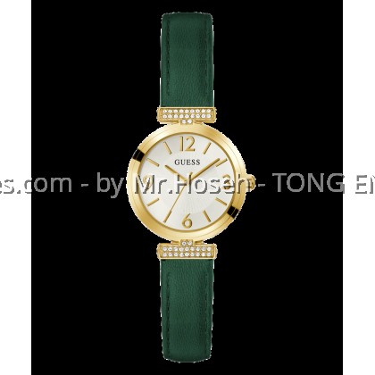 GUESS Ladies Green Gold Tone Analog 28mm Watch GW0614L4 GUESS Ladies Green Gold Tone Analog 28mm Watch GW0614L4