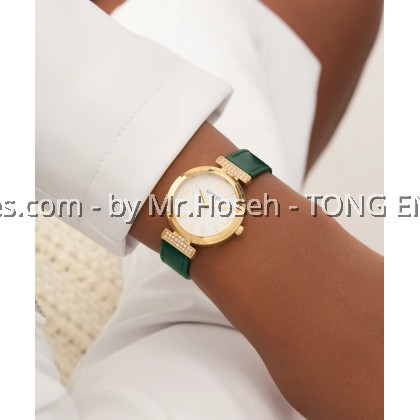 GUESS Ladies Green Gold Tone Analog 28mm Watch GW0614L4 GUESS Ladies Green Gold Tone Analog 28mm Watch GW0614L4