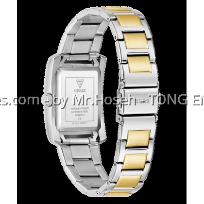 GUESS Tank Ladies 2-Tone Silver Tone Analog 27mm Watch G0874L2