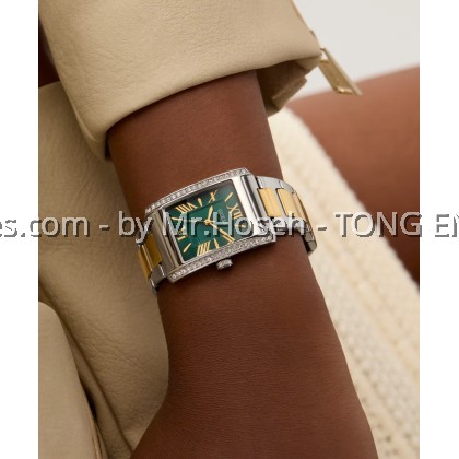 GUESS Tank Ladies 2-Tone Silver Tone Analog 27mm Watch G0874L2