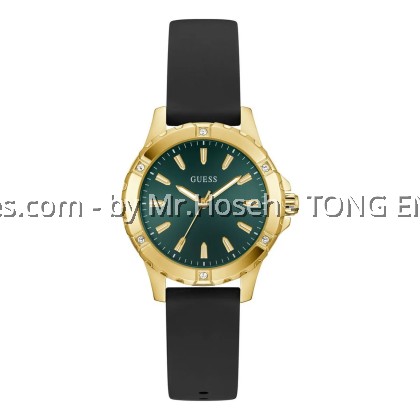 GUESS Ladies Green Gold Tone Analog 35mm Watch GW0949L2