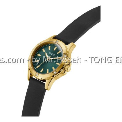 GUESS Ladies Green Gold Tone Analog 35mm Watch GW0949L2