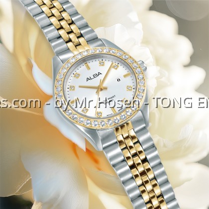 Alba Fashion Crystal Bezel Two-Tone Ladies' Quartz AH7FD8X1 Alba Fashion Crystal Bezel Two-Tone Ladies' Quartz AH7FD8X1
