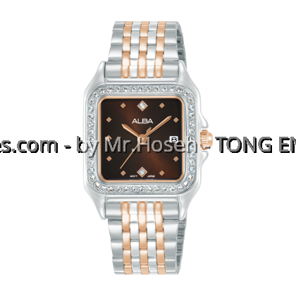 Alba Fashion Crystal Bezel Square Two-Tone Ladies' Quartz AH7FE5X1 Alba Fashion Crystal Bezel Square Two-Tone Ladies' Quartz AH7FE5X1
