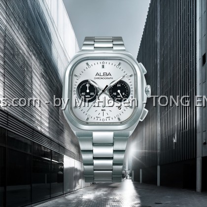 Alba Active Chronograph Panda 39mm Square Men's Watch AT3L07X1